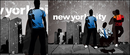 Urban street characters vector material