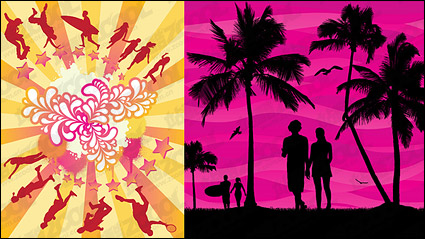 summer theme vector material