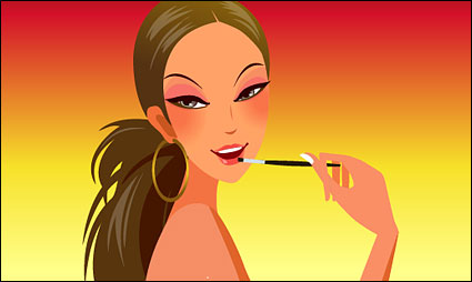 Fashion make-up beauty vector material