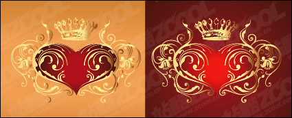 Gold crown with heart-shaped pattern