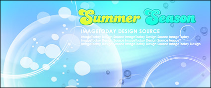 Summer Korean style background material layered psd-1